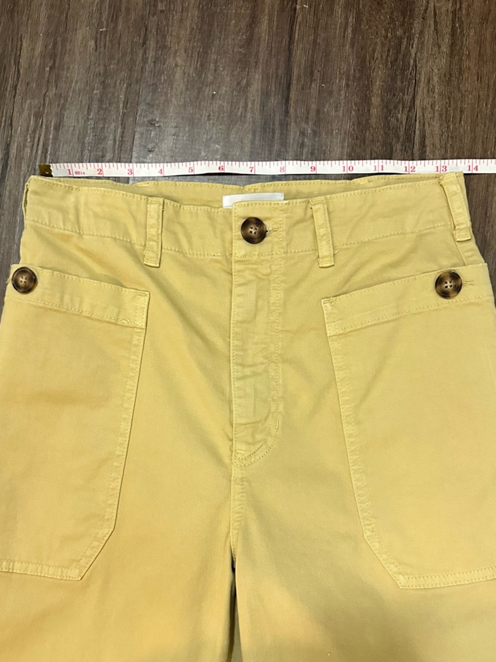Frame Patch Pocket Denim Cargo Pants In Washed Tan. Size 27 - Picture 12 of 16